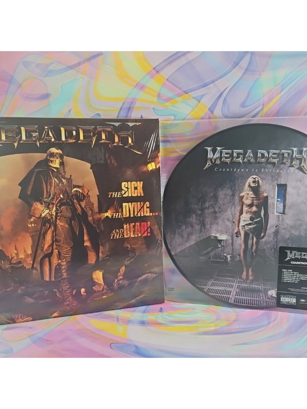 Lot of 2 Megadeth Records (New): Countdown to Extinction, The Sick The Dying...
